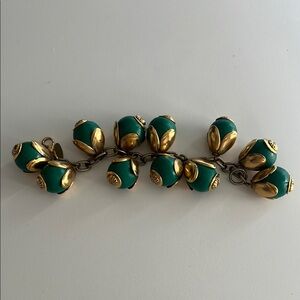Lenora Dame Gold and Green Nature-Inspired Bracelet